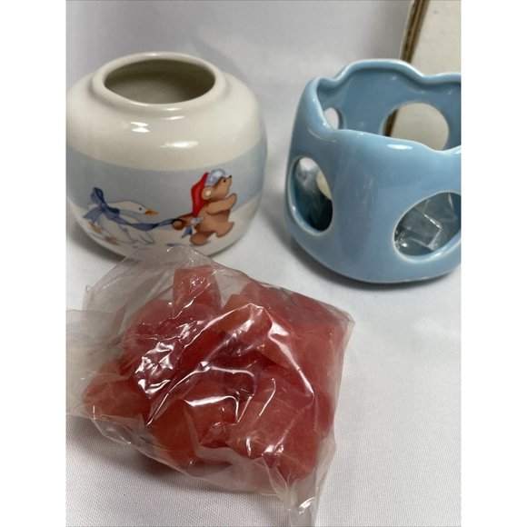 VINTAGE Holiday Goose Bearies Candle Warmer Teddy Bear Lloyd Original Wax - Picture 10 of 12